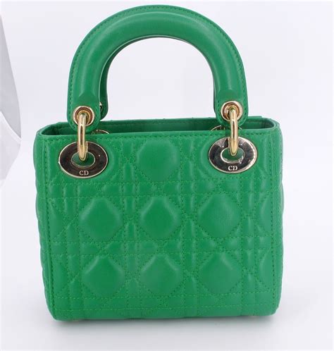 lady dior green mini|metallic Lady Dior mini.